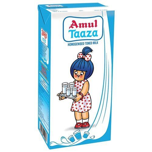 White Pasteurized Type Amul Taaza Milk Tetra Pack 1 Ltr With High Nutritious Value