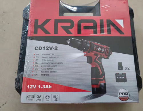 Red And Black Color Cordless Electric Drill Machine (CD12V-2) Voltage : 12V