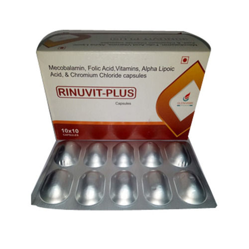 Polished Rinuvit-Plus Mecobalamin, Folic Acid, Vitamins, Alpha Lipoic Acid And Chromium Chloride Capsules