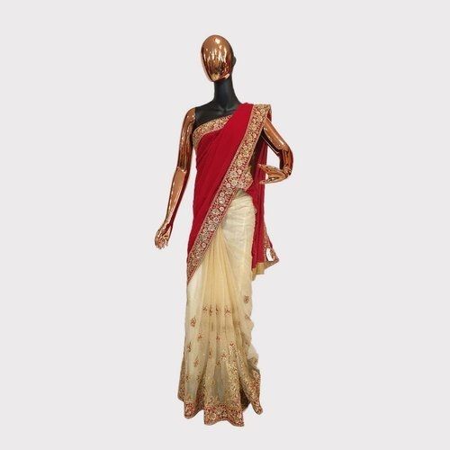 Party Wear Light Weighted Shrink Resistant Breathable Plain Modern Designer Ladies Sarees