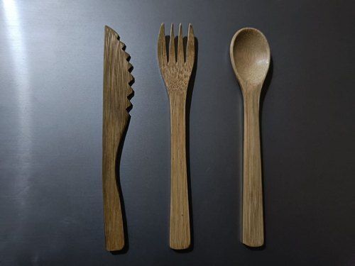 Green Durable Eco Friendly Fine Finished Bamboo Spoon And Fork