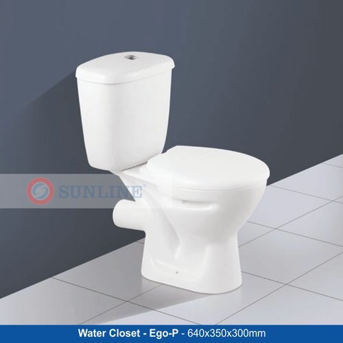 SunLine Closed Front Toilet Seat - 620x350x750mm, Polished Ceramic, Easy To Clean, Elegant Look, Scratch Resistant, Sturdy Design, Floor Mounted