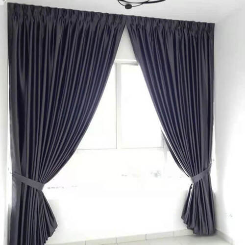 Fade Resistance Grey Cotton Door Curtain