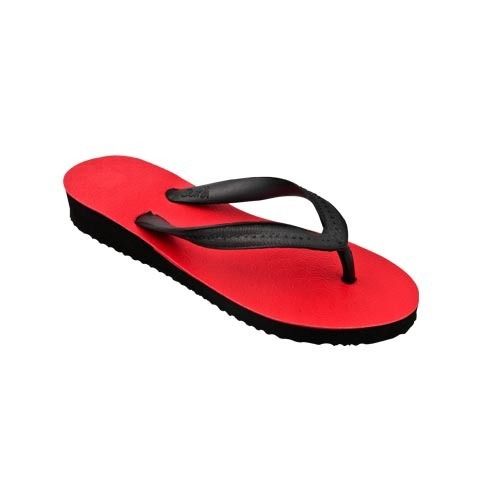 Red And Black Ladies Skin Friendly Soft Slip Resistance Plain Comfortable Chappals