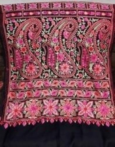 Silver Pink Color Ladies Printed Wool Stole