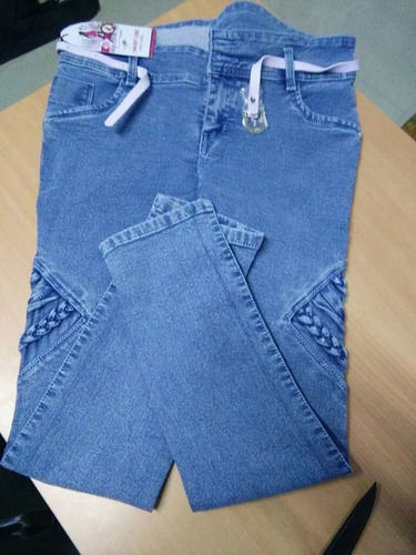 Plain Pattern Skinny Fit Blue Denim Ladies Lycra Jeans For Casual Wear