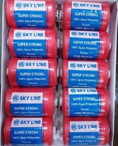 Pink Sky Line Spun Polyester Sewing Thread, Packaging Type: Box