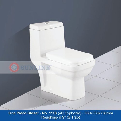 Floor Mounted One Piece Toilet - 360x360x730mm, Elegant White Ceramic Design with Easy Clean and Scratch Resistant Features