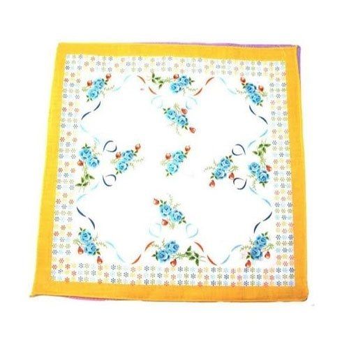 Multicolor 100% Cotton Made Printed Pattern Handkerchief For Ladies