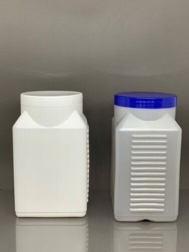 1Kg HDPE Ribbed Square Jar with Neck Diameter of 410mm max