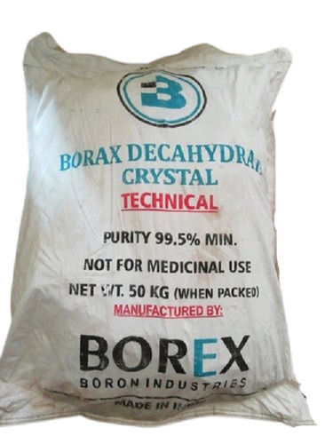 99.5% Pure Fast Soluble In Water Crystal Borax Decahydrate Application: Industrial