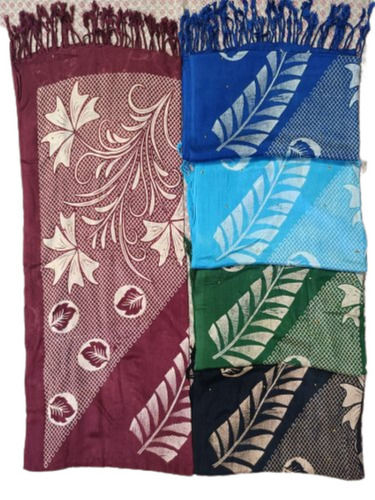 Corrugated Paper Uni Color Ladies Stole Rayon Fabric