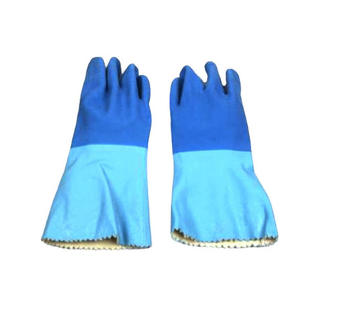 रासायनिक और जल प्रतिरोधी सादा प्राकृतिक रबर पूर्ण उँगलियों वाले हाथ के दस्ताने