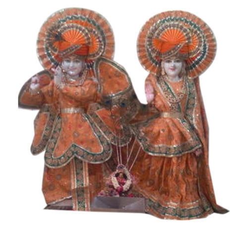 Orange Color Krishna God Statue Dress