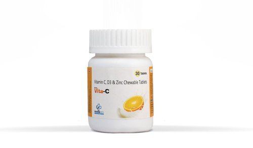 White Vitamin C, D3 And Zinc Chewable Tablets