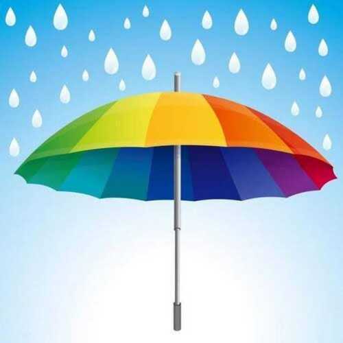 White Windproof And Water Proof Light Weight Premium Design Colorful Round Shape Umbrella