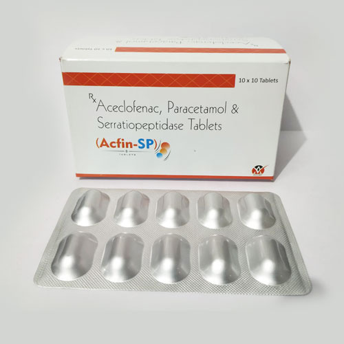 ACFIN-SP ऐसक्लोफ़ेनाक, पेरासिटामोल और सेराटियोपेप्टिडेज़ टैबलेट, 10x10 अलु अलु