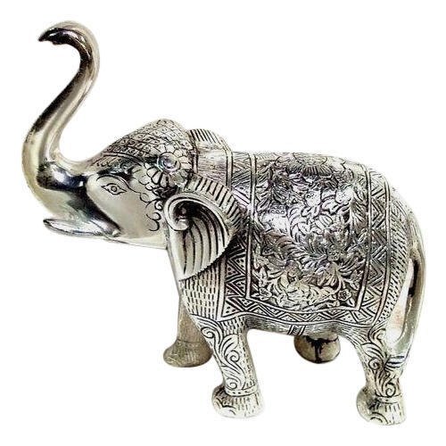 Animal Theme Polished Finish Crack Resistant Decoration Handicrafts Elephant - Portable , Table/Rack Mounted, Lightweight, Easy to Clean, Customized Shape, Silver Color, Classical Style