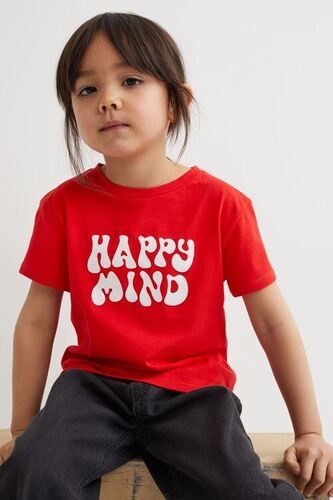 Kids Casual Wear Pure Cotton Round Neck Half Sleeves Printed T Shirts