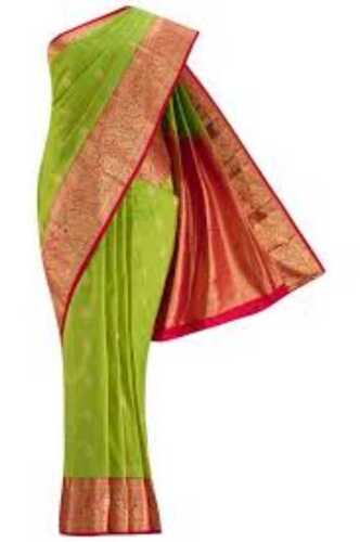 Ladies Printed Border Silk Sarees For Wedding And Party Wear