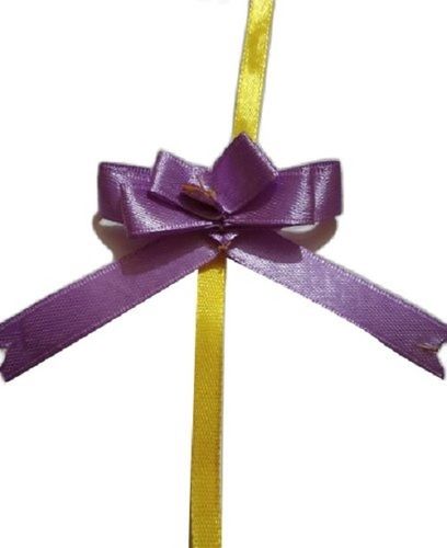 Purple And Yellow Color Satin Gift Ribbon Bow With 100 Gsm Thickness