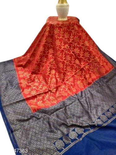 Red And Gray Color Customized Designer Saree 