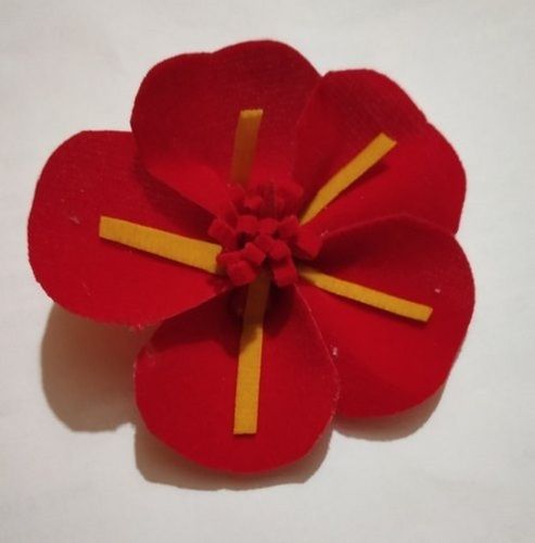 Red Color Handmade Velvet Artificial Flower For Decor Uses