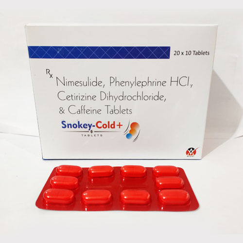 SNOKEY-COLD PLUS Nimesulide, Phenylephrine HCL, Cetirizine And Caffeine Tablet