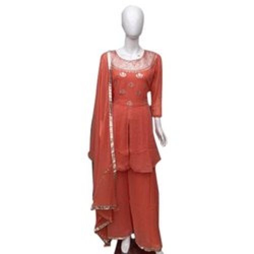 Ladies Party Wear Georgette Palazzo Suit