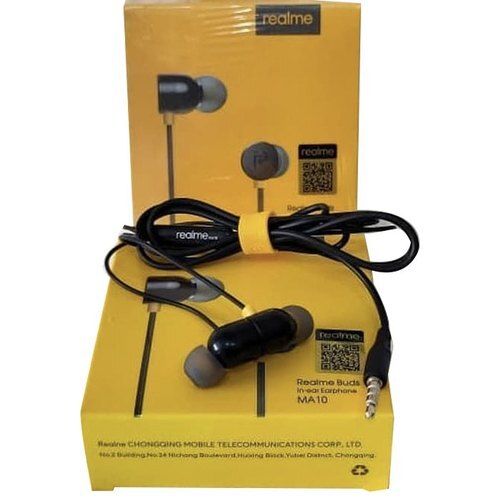 High Resolution Audio And Hd Microphone Realme Wired Earphones  Body Material: Rubber & Plastic