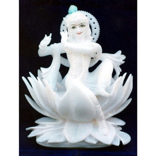 Natural White Hindu God Shri Krishna Marble Statue