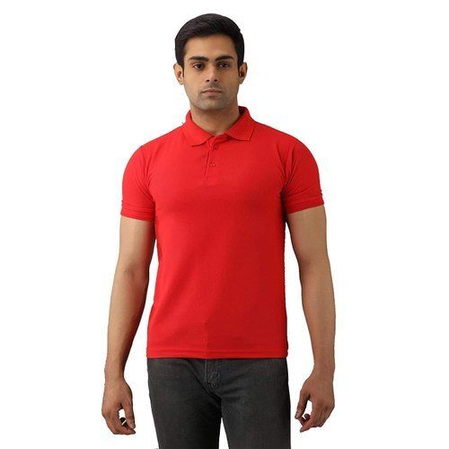 Regular Fit Half Sleeves Plain Polyster Fabric Casual Wear Men'S Polo T-Shirt