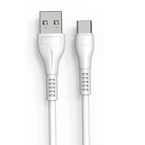 Paper White Color 1Mtr Length 3A Type C Usb Data Cable For All Mobile Phones