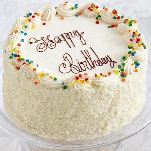 Delicious Taste Round Vanilla Birthday Cake