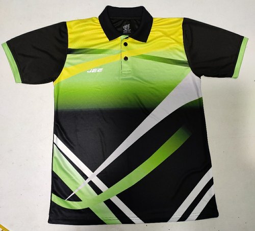 Half Sleeves Printed Collar Neck And Polyester Fabric Sports T-Shirts - Polyester, Size L, Multi Color | Regular Fit, Ideal for Active Cricket Enthusiasts