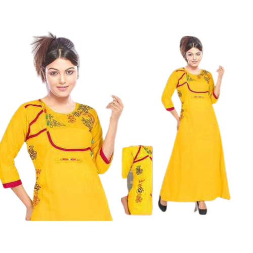 Yellow Rayon Kurti