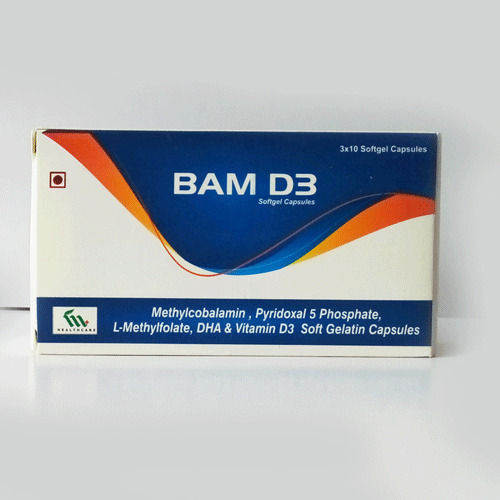 Bam-d3 Methylcobalamin, Pyridoxal 5 Phosphate, L-methylfolate, Dha, Vitamin D3 Softgel Capsule