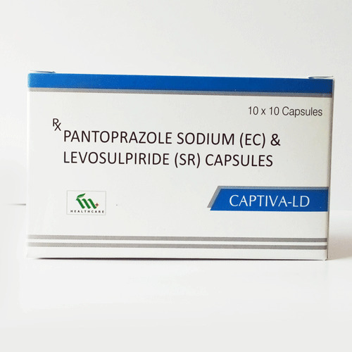 CAPTIVA-LD पैंटोप्राजोल सोडियम (EC) और लेवोसल्पीराइड (SR) कैप्सूल, 10x10 पैक