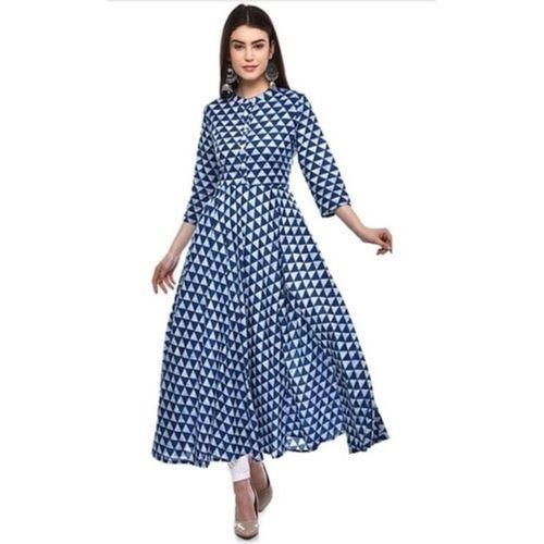 Ladies Printed Cotton Anarkali Kurti