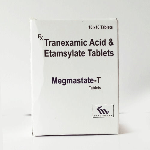 MEGMASTATE-T Tranexamic Acid And Ethamsylate Tablets, 10x10 Blister Pack