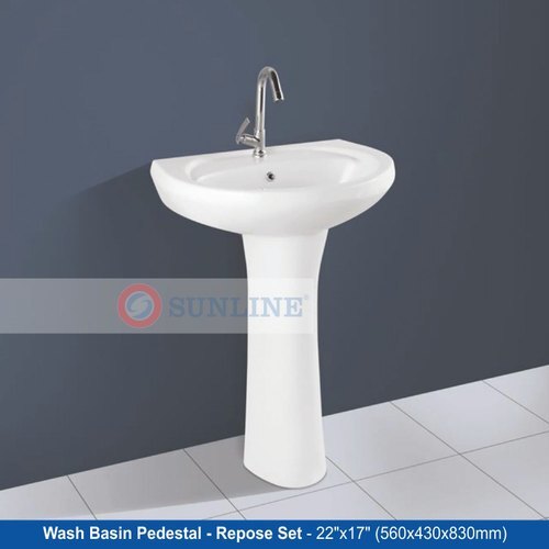 Ceramic Repose Set - 22x17 Inch (560x430x830mm) | Elegant White Finish, Eco-Friendly, Easy To Clean, Scratch Resistant, Easy Installation