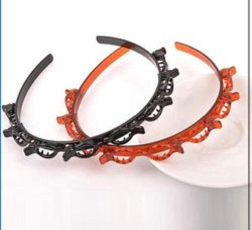 2 Color Free Size Plastic Material Ladies Hair Band For Casual Wear