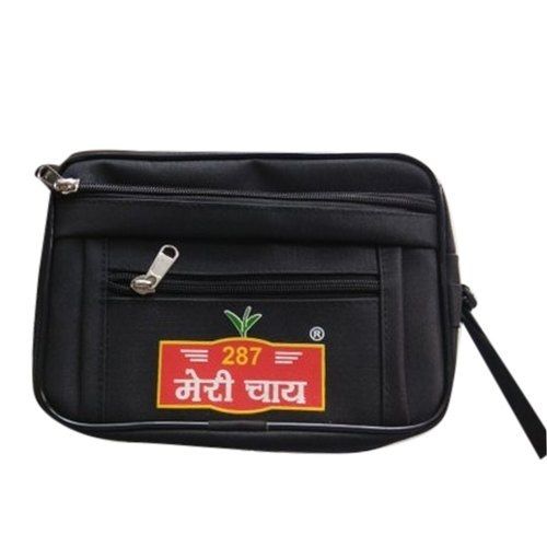 Black Polyester Hand Pouch Bag With Zipper Closure Type For Gifting Purpose Dosage Form: Powder