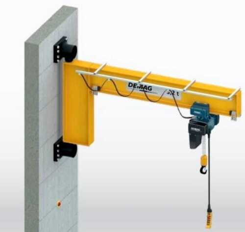 Electric Wall Mounted Mild Steel Yellow Jib Crane, 20 Feet Max Height