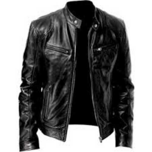 Full Sleeve Regular Fit Mens Black Leather Jacket For Winter Season Dosage Form: Powder