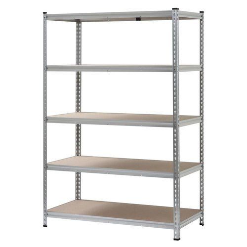 Multipurpose Strong Long Durable Adjustable Shelves Silver Aluminum Rack No Assembly Required