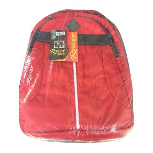 Plain Red School Bag With High Weight Bearing Capacity For Kids