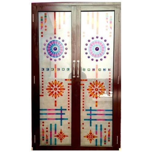 Designer Printed Aluminum Double Door