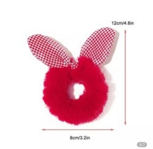 Soft Furr Material Free Size Multi Color Bunny Ears Shape Rubber Bands