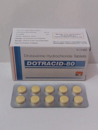 Dotracid-80 Drotaverine Hydrochlrode Tablets, 10x10 Blister